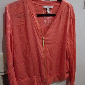 Peace Love World Zip Front, Summer Bomber Jacket M